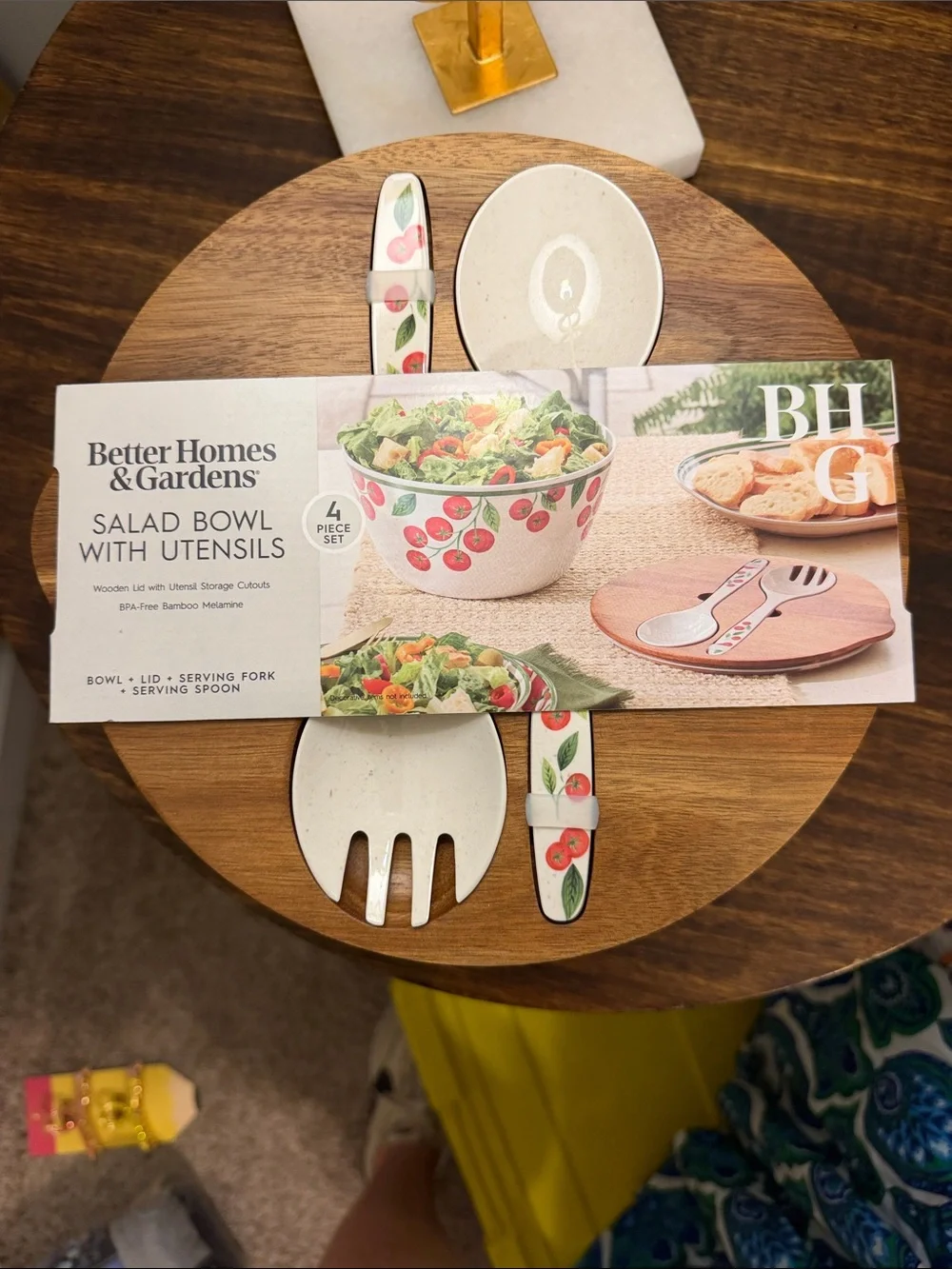 Better Homes & Gardens Salad Bowl with utensils